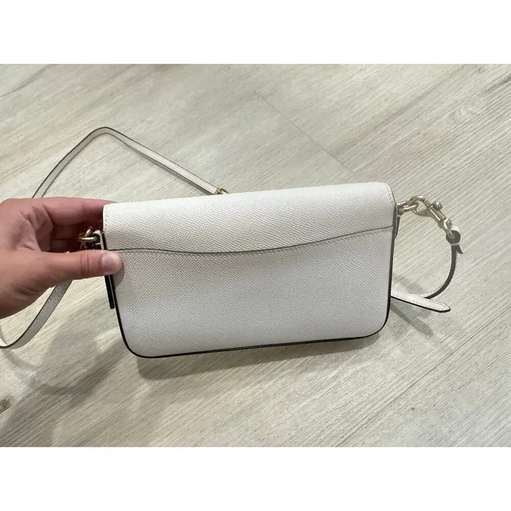 Coach Wyn Crossbody Chalk White Crossgrain Leather Bag C8439 Envelope Clutch